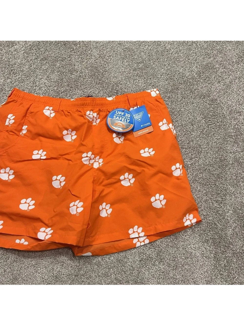 Mens Size XL Columbia Clemson Tigers Swim Trunks Shorts Orange